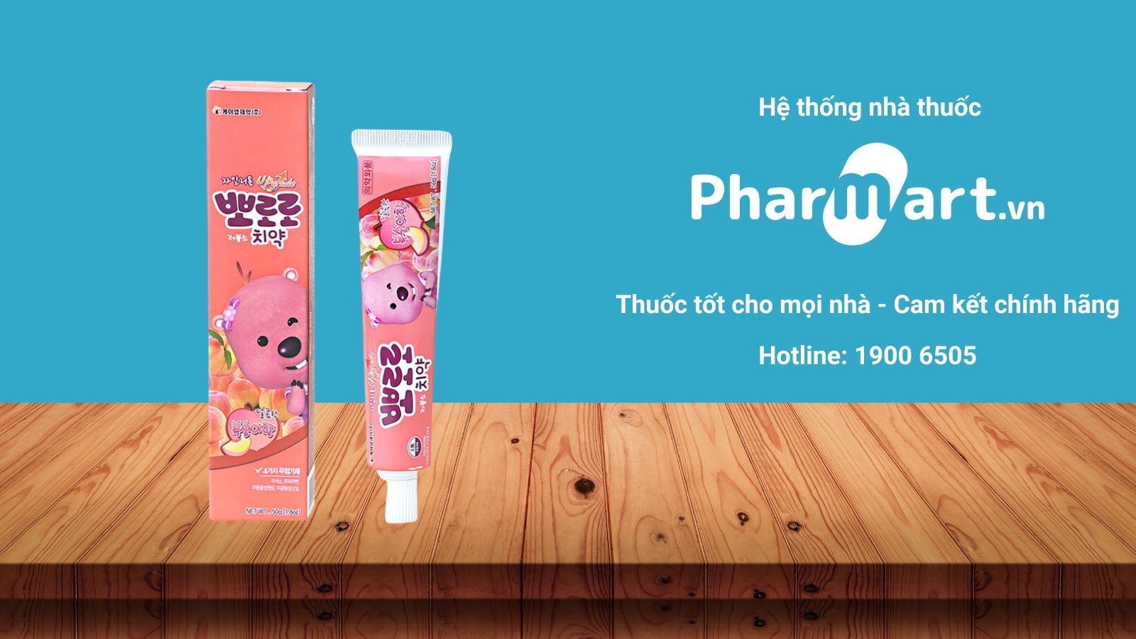 Kem đánh răng Pororo vị đào giúp bé hào hứng hơn khi đánh răng