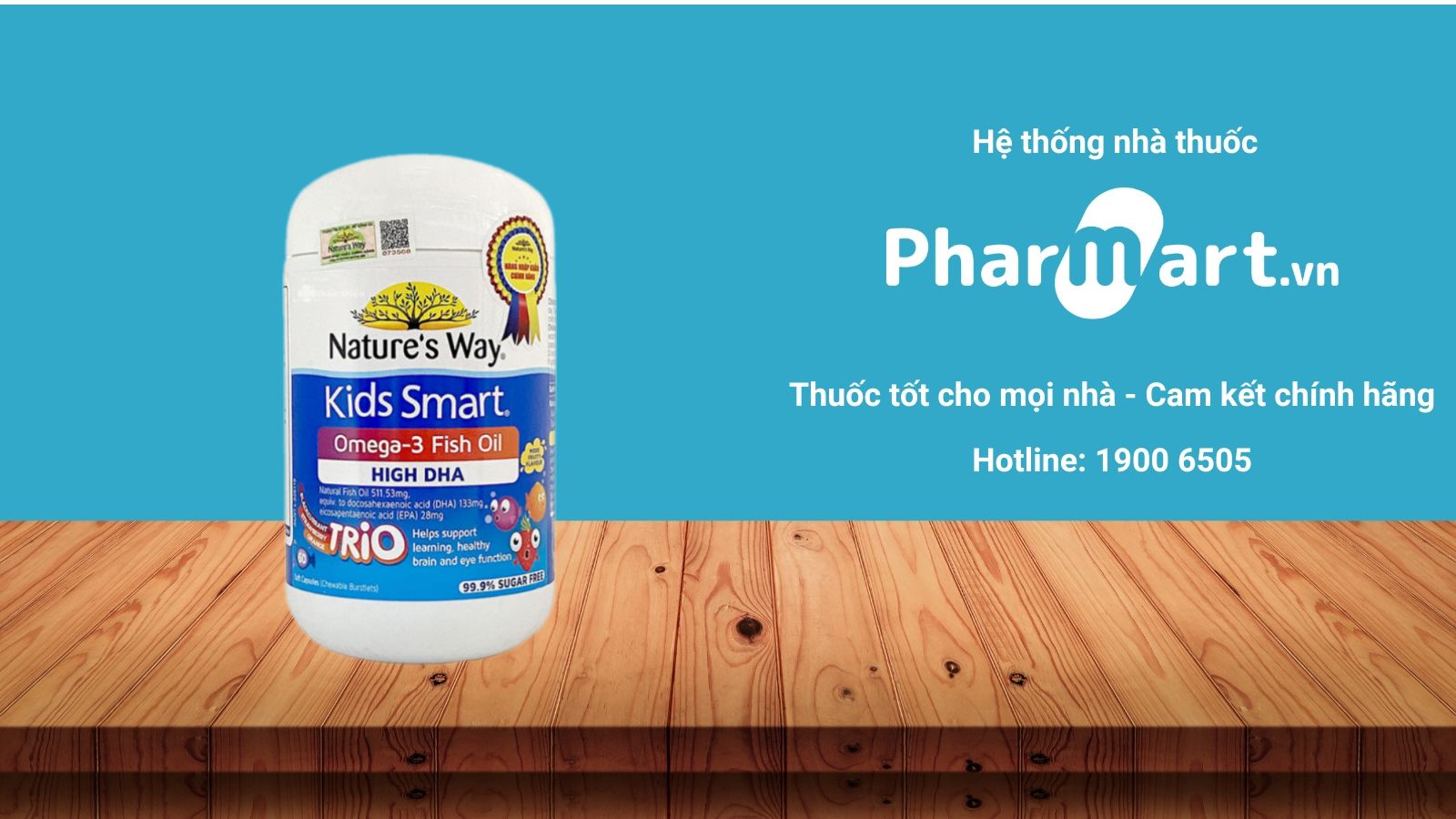 Omega 3 cho bé Nature’s Way Kids Smart Omega 3 Fish Oil High DHA Trio