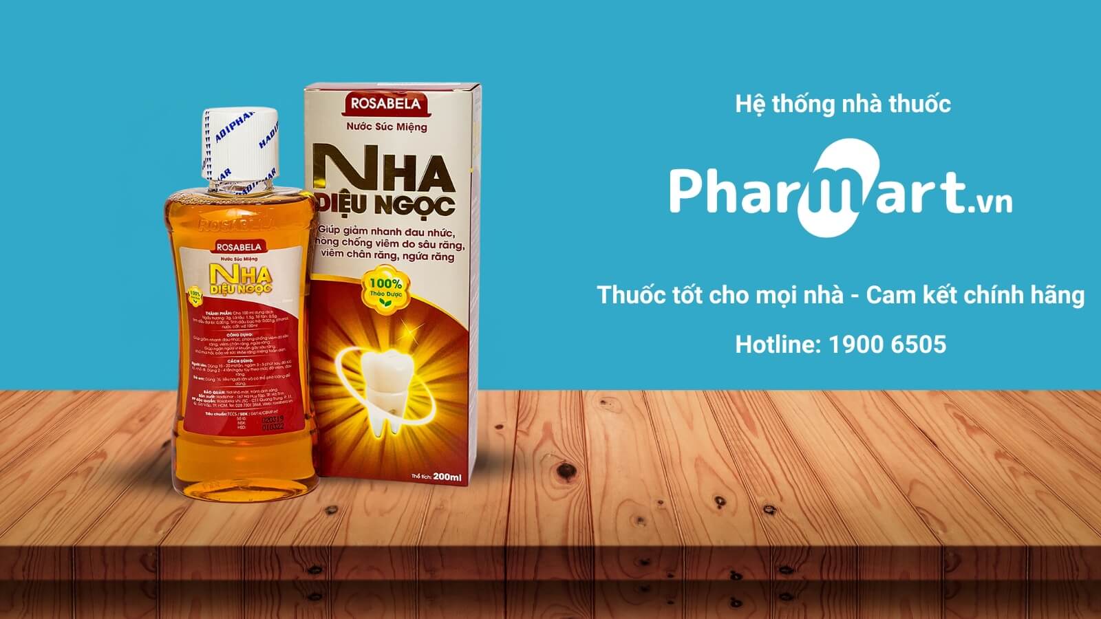 Nước súc miệng giảm đau, viêm Nha Diệu Ngọc Rosabela