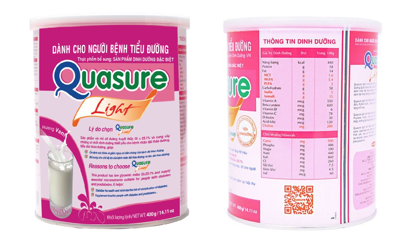 Sữa Quasure Light là sản phẩm sữa tiểu đường được khuyên dùng bởi Viện dinh dưỡng Việt Nam.