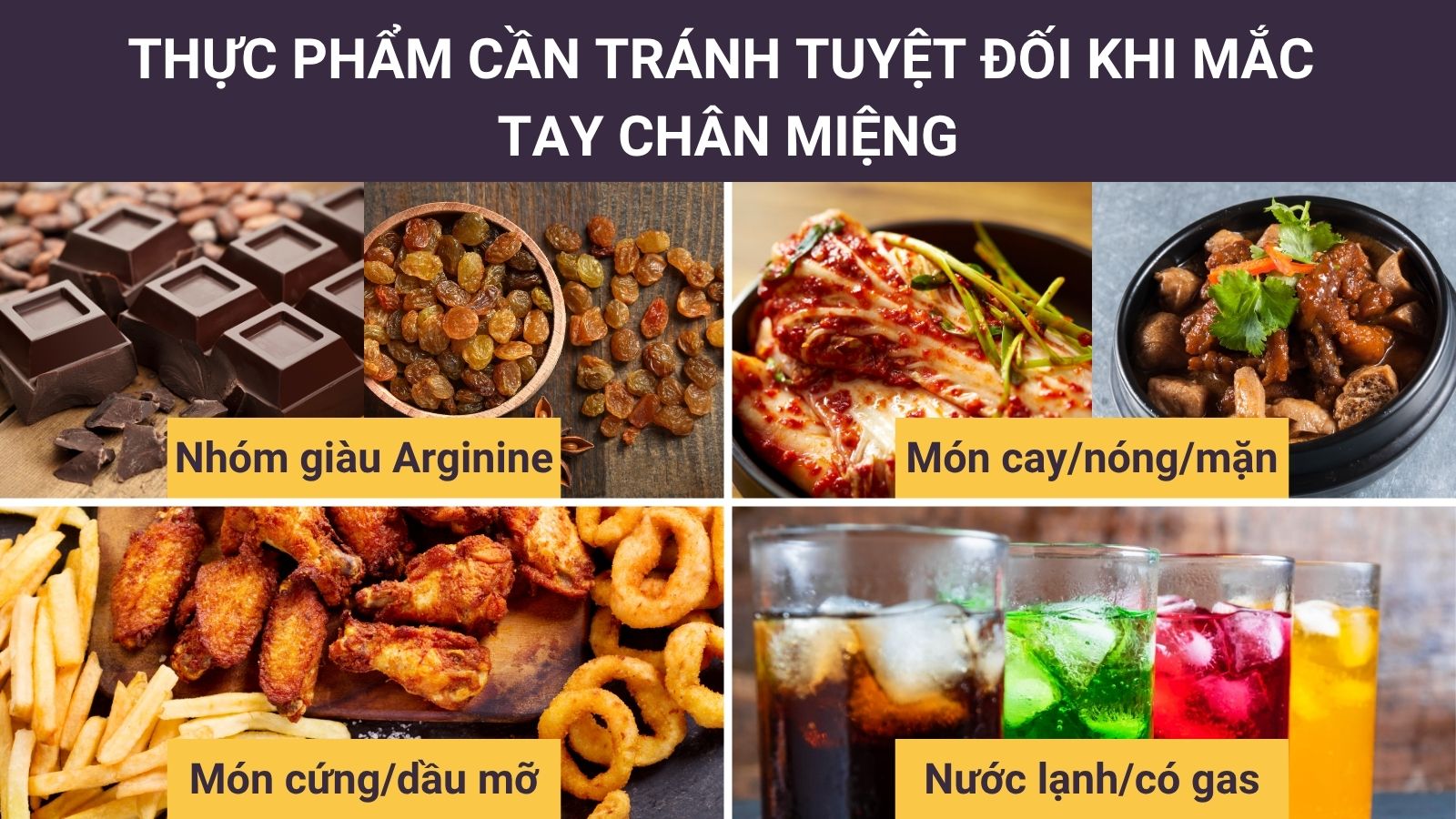 Các món ăn không nên cho trẻ ăn khi bị chân tay miệng