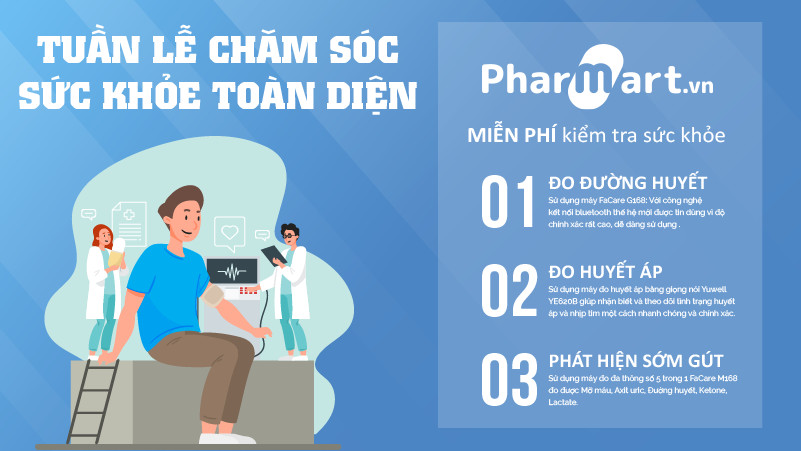 Pharmart.vn hỗ trợ khách hàng kiểm tra sức khỏe miễn phí trong tháng 9