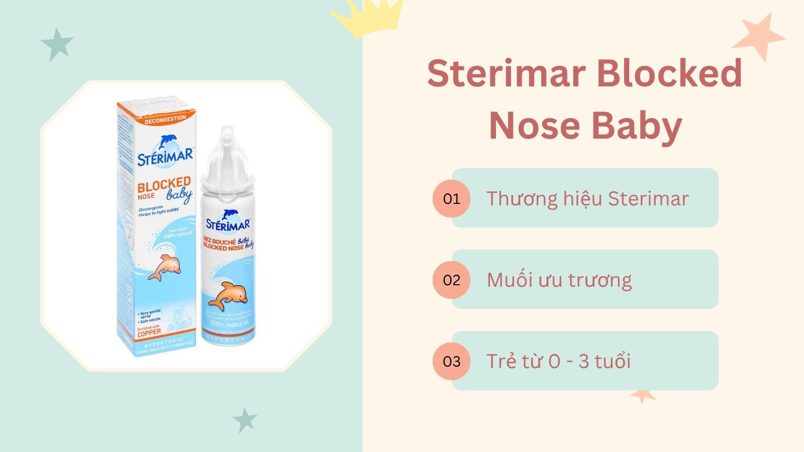 Chai xịt mũi cho trẻ sơ sinh Sterimar Blocked Nose Baby