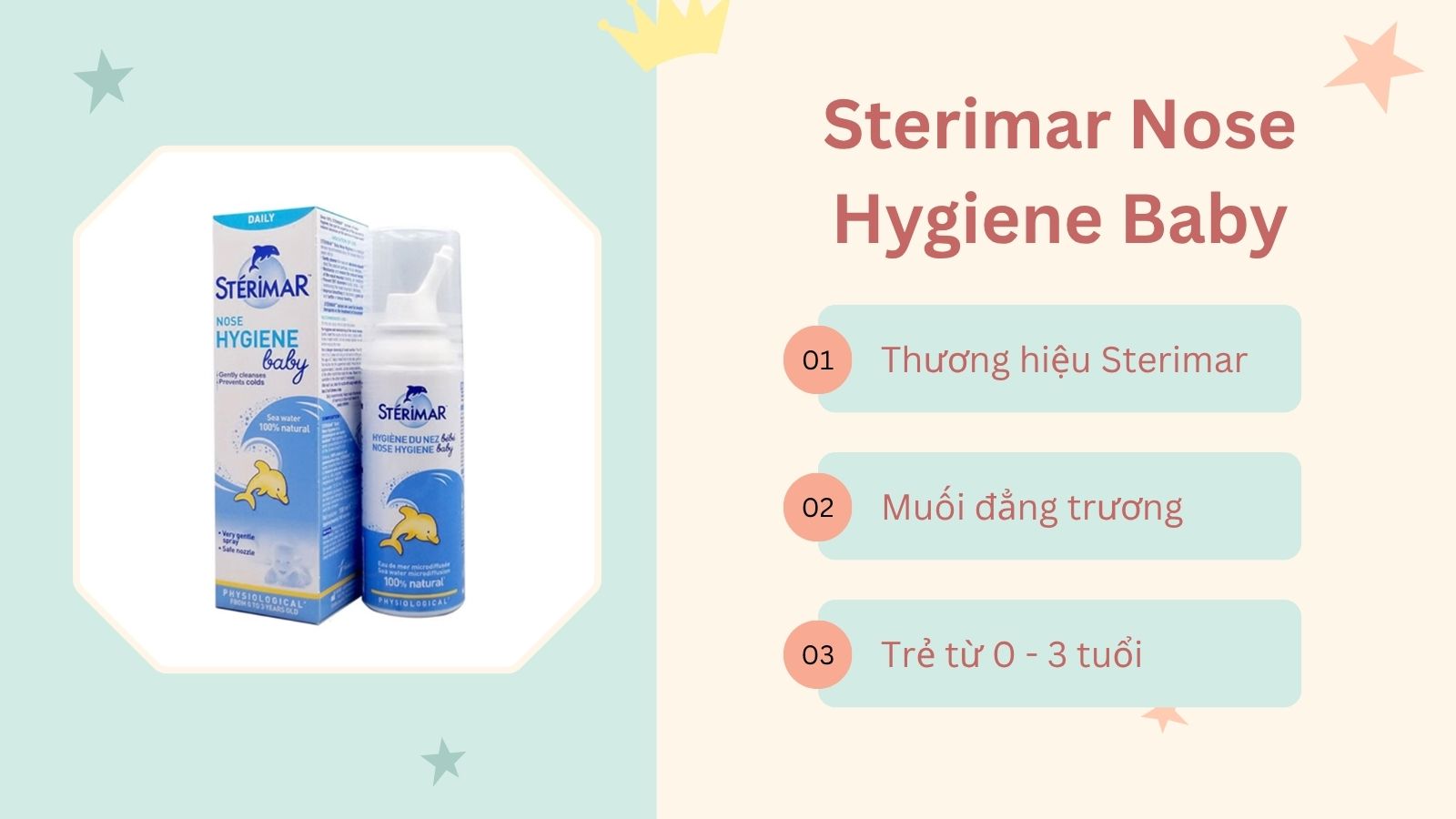 Sterimar Nose Hygiene Baby - dung dịch muối đẳng trương phù hợp dùng hàng ngày
