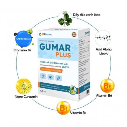 3 Hộp Gumar Plus hỗ trợ tiểu đường (120 viên/hộp)