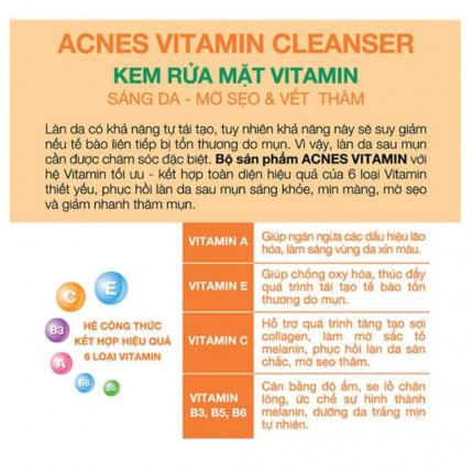 Công dụng của Sữa rửa mặt Acnes Vitamin