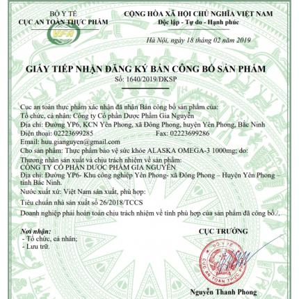 Giấy công bố sản phẩm