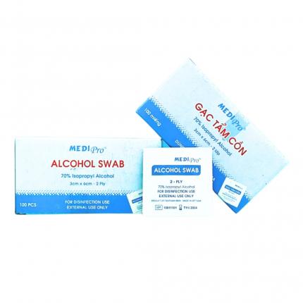 Alcohol Swab - Hộp 100 miếng gạc tẩm cồn