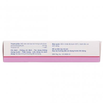 Aspirin 81mg Agimexpharm - Phòng ngừa nhồi máu cơ tim