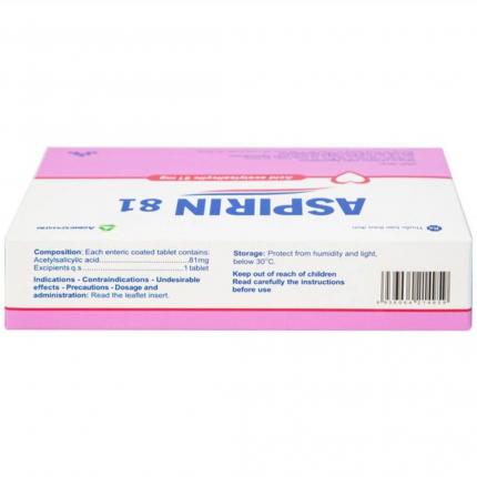 Aspirin 81mg Agimexpharm - Phòng ngừa nhồi máu cơ tim