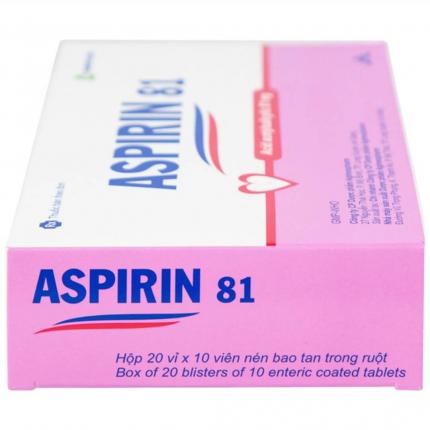 Aspirin 81mg Agimexpharm - Phòng ngừa nhồi máu cơ tim