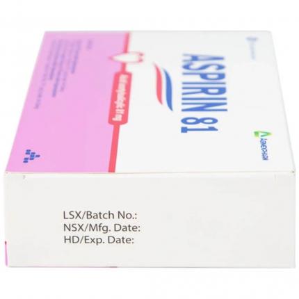 Aspirin 81mg Agimexpharm - Phòng ngừa nhồi máu cơ tim