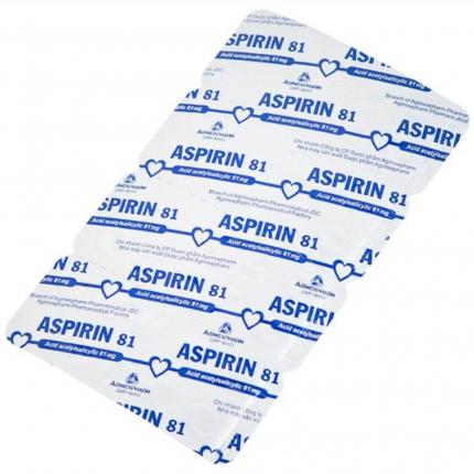 Aspirin 81mg Agimexpharm - Phòng ngừa nhồi máu cơ tim