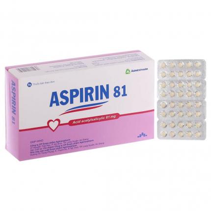 Aspirin 81mg Agimexpharm - Phòng ngừa nhồi máu cơ tim