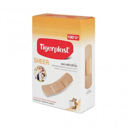 Băng cá nhân TigerPlast Sheer màu da hộp 100 cái (19x72mm)