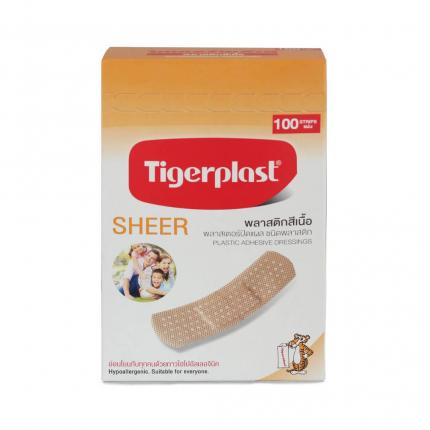 Băng cá nhân TigerPlast Sheer màu da hộp 100 cái (19x72mm)