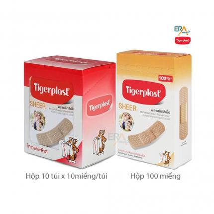 Băng cá nhân TigerPlast Sheer màu da hộp 100 cái (19x72mm)