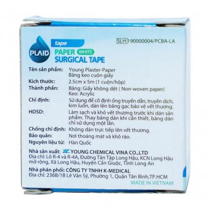 Băng Keo Cuộn Giấy Paper Surgical Tape Young Chemical Vina 25 cmX 5m