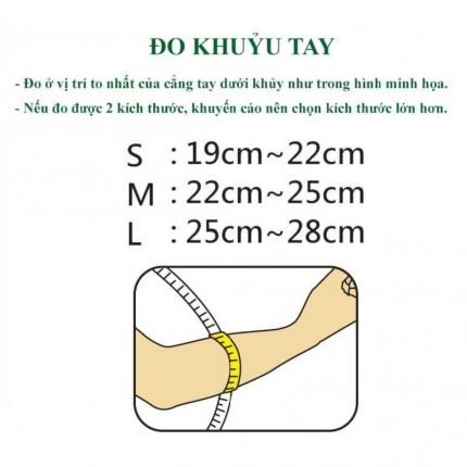 Băng Khuỷu Tay Vantelin Size L Bảng đo Khuỷu Tay