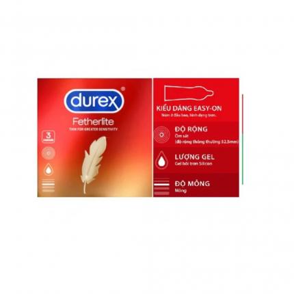 Thông tin sản phẩm Bao cao su Durex Fetherlite Thin For Greater Sensitivity