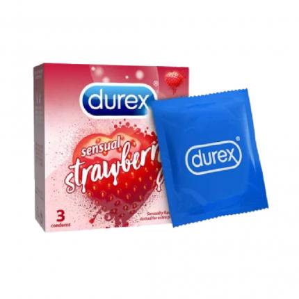 Bao cao su Durex Sensual Strawberry Hộp 3 chiếc