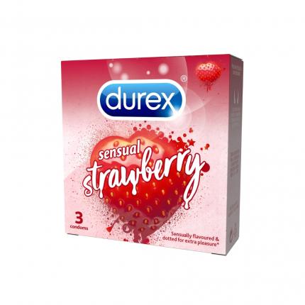 Bao cao su Durex Sensual Strawberry Hộp 3 chiếc