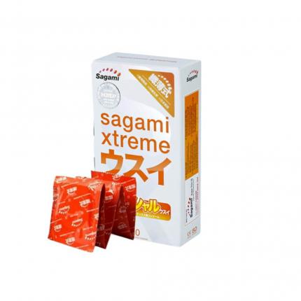 Hộp và gói Bao cao su Sagami Xtreme Superthin
