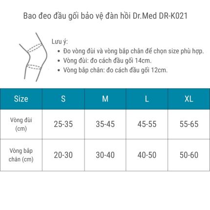 Bao đeo đầu Gối Bảo Vệ đàn Hồi Dr Med DR K021