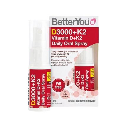 BetterYou D3000+K2 Vitamin D+K2 Daily Oral Spray (Lọ 12ml)