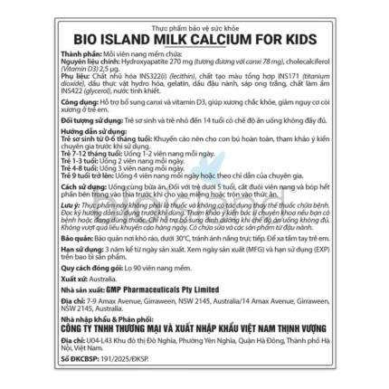 Bio Island Milk Calcium For Kid