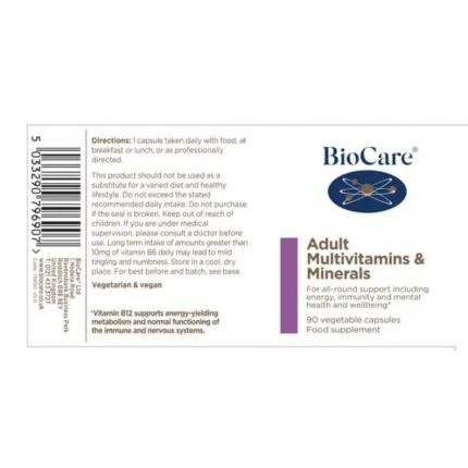 Công dụng Biocare Adult Multivitamin & Minerals