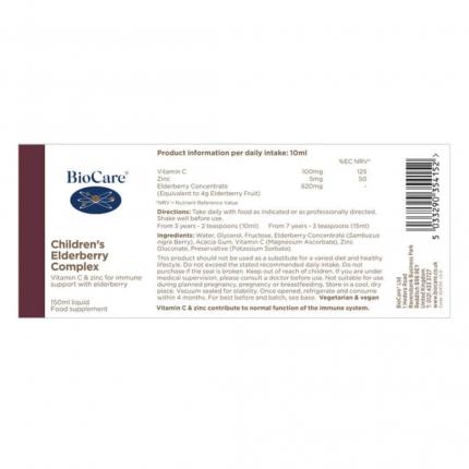Hướng dẫn sử dụng BioCare Children Elderberry Complex