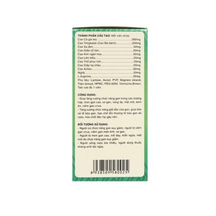 Bổ Gan Cvin - Giải độc, tăng cường chức năng gan hộp 60 viên