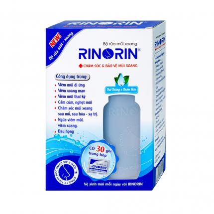 Bộ Rửa mũi Rinorin gồm 1 Bình và 30 gói muố