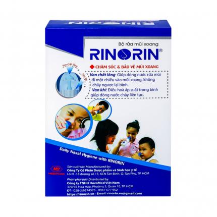 Bộ Rửa mũi Rinorin gồm 1 Bình và 30 gói muố