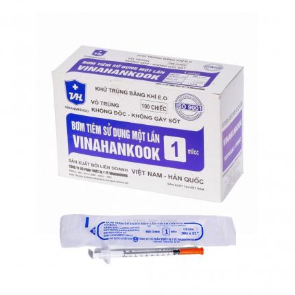 Bơm kim tiêm liều 1ml/cc Vinahankook sử dụng 1 lần