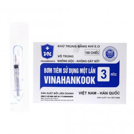Bơm kim tiêm liều 3ml/cc Vinahankook sử dụng 1 lần