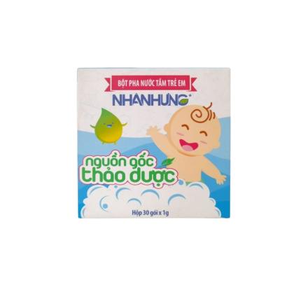 Bột Pha Nước Tắm Trẻ Em Nhân Hưng hộp 30 gói