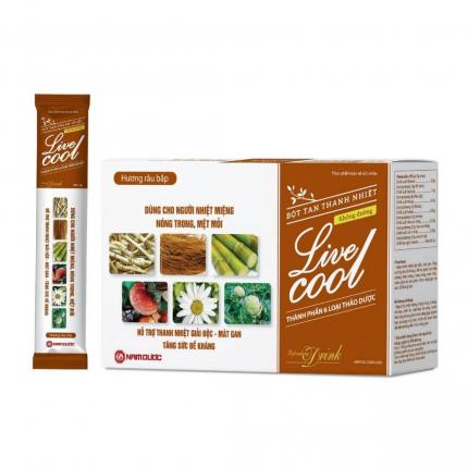Bột tan thanh nhiệt Livecool hương râu bắp (ngô) không đường gói 7g