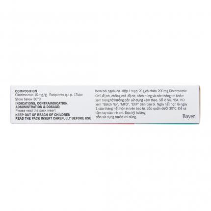 Mặt bên Canesten gel bôi trị nấm da