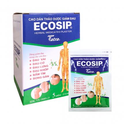 Cao dán thảo dược Ecosip - Hỗ trợ bầm tím, bong gân