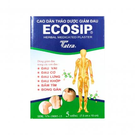 Cao dán thảo dược Ecosip - Hỗ trợ bầm tím, bong gân