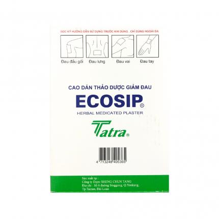 Cao dán thảo dược Ecosip - Hỗ trợ bầm tím, bong gân