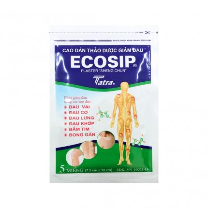 Cao dán thảo dược Ecosip - Hỗ trợ bầm tím, bong gân