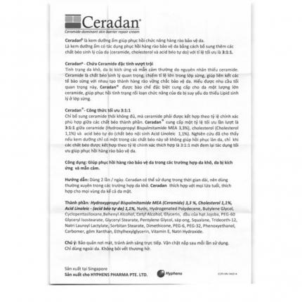 Hướng dẫn sử dụng Ceradan tuýp 30g