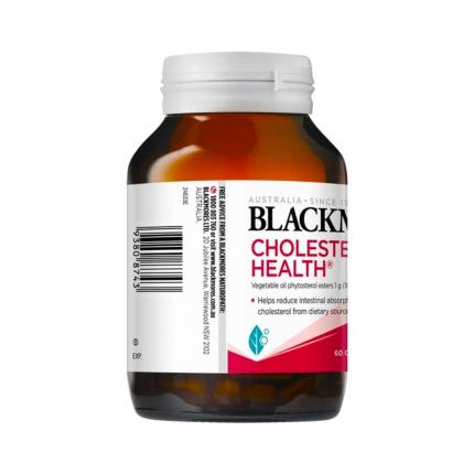 Mặt bên hộp Viên uống hỗ trợ giảm mỡ máu Cholesterol Health Blackmores (60 viên)