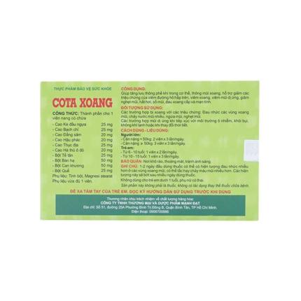 Cota Xoang - Tăng lưu thông phế khí trong cơ thể