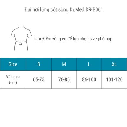 Đai Hơi Lưng Cột Sống Dr Med DR B061