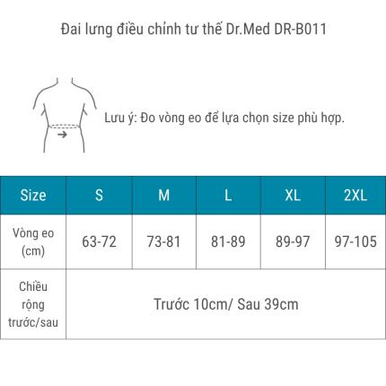 Đai Lưng điều Chỉnh Tư Thế Dr Med DR B011