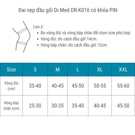 Đai nẹp đầu gối khóa pin Dr.Med DR-K016 size S